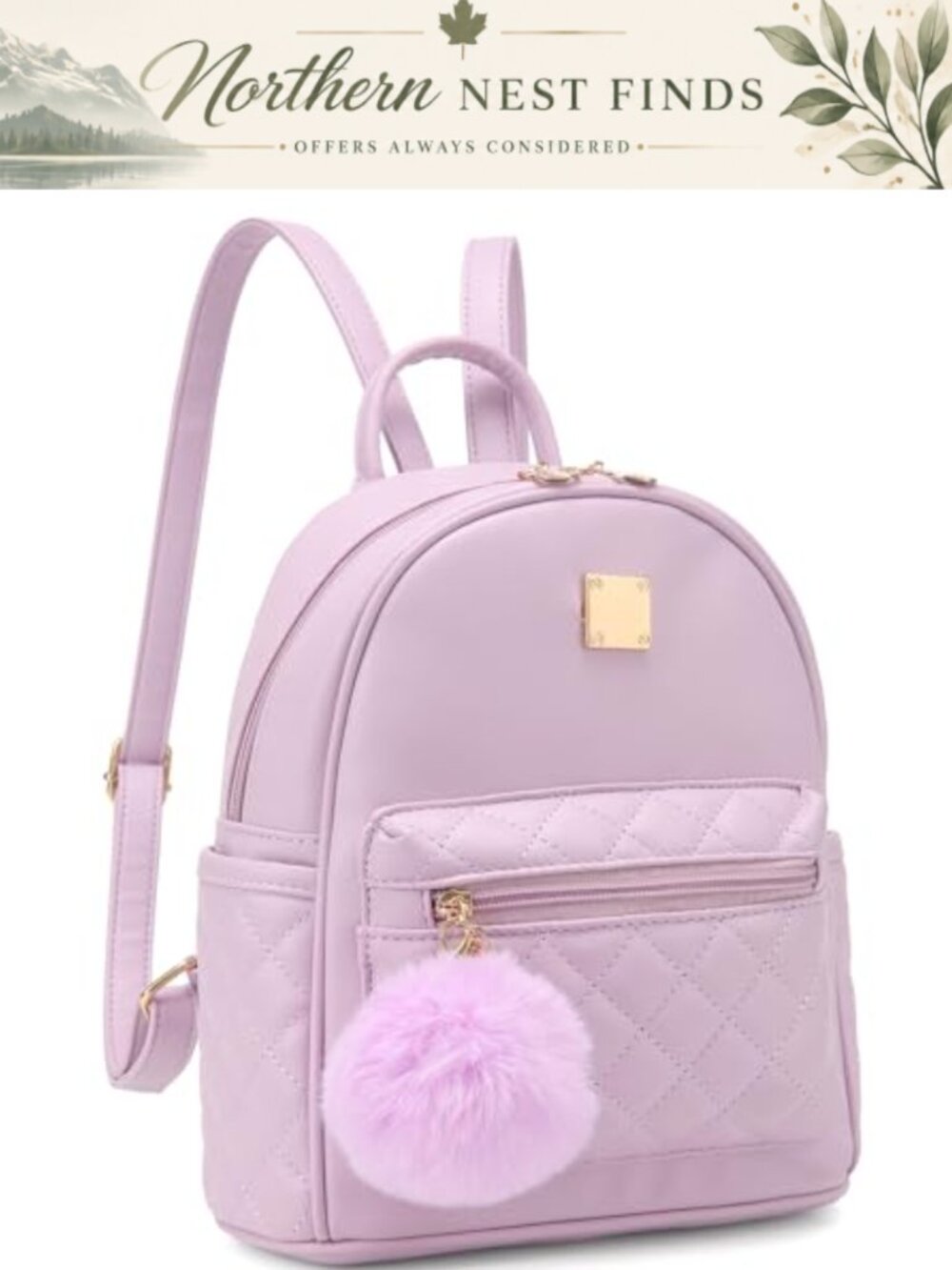 Plaid Vegan Leather Mini Backpack Purse